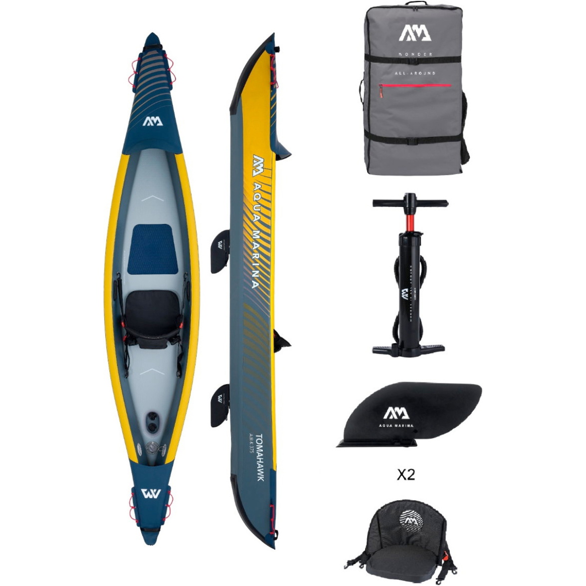 2026 Aqua Marina Tomahawk AIR-K 375 High Pressure Speed 1 Person Kayak 46340